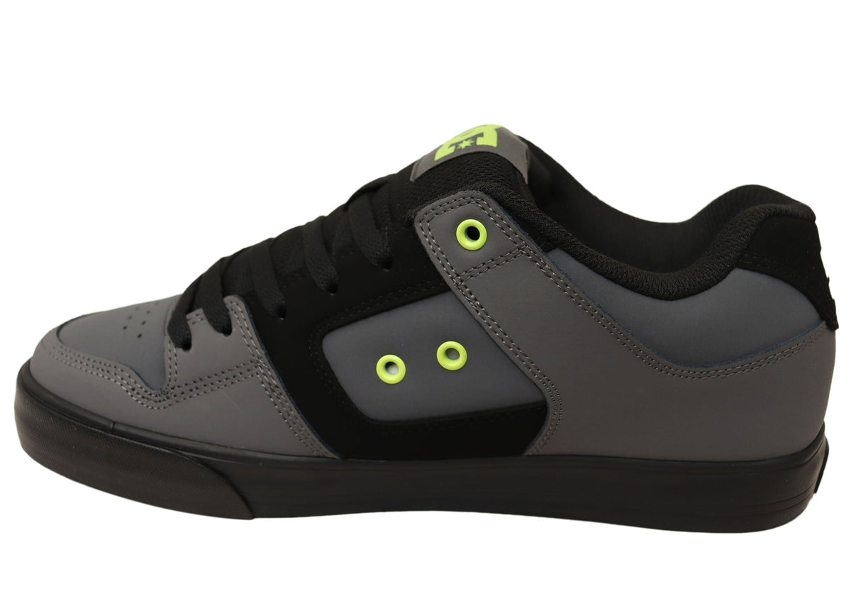DC Shoes Mens Comfortable Leather Pure Shoes Grey Black