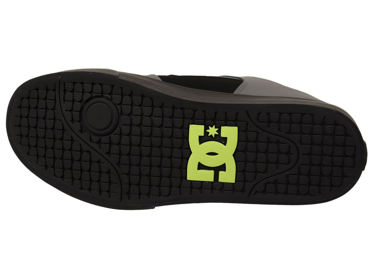 DC Shoes Mens Comfortable Leather Pure Shoes Grey Black