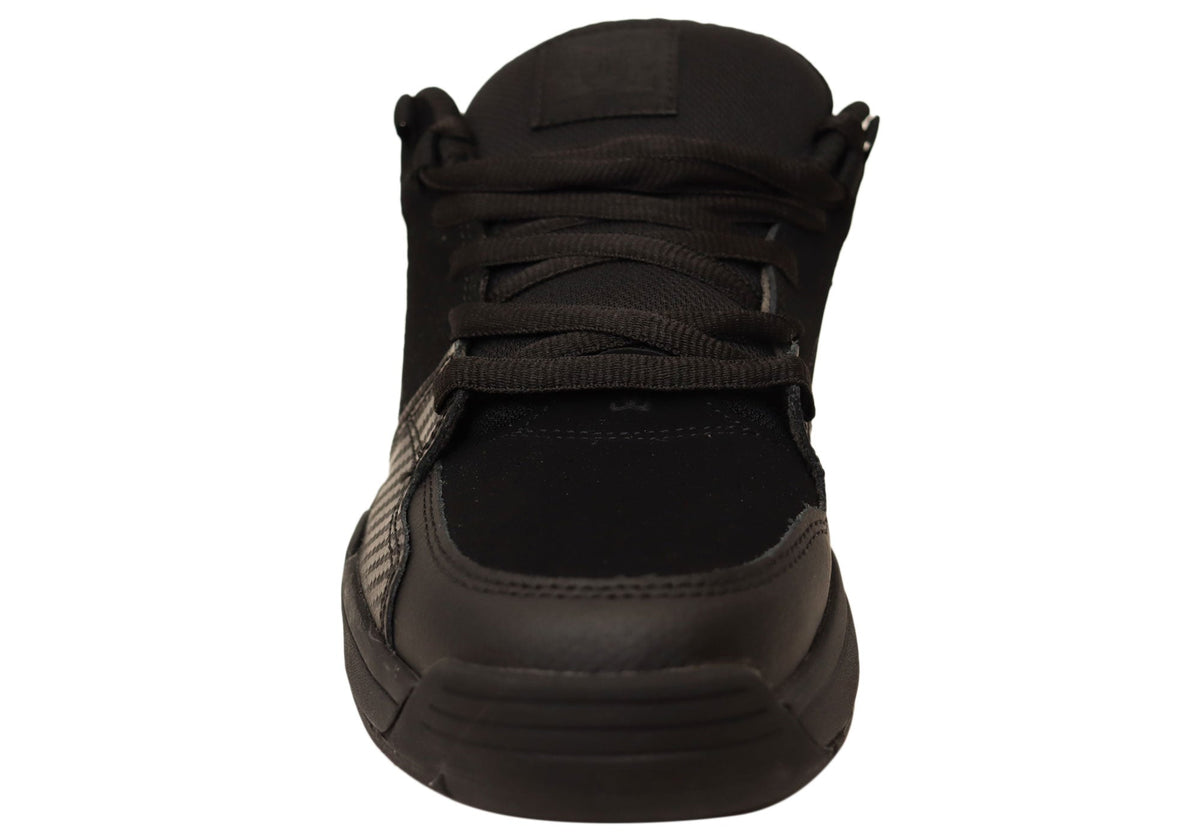 DC Shoes Mens Comfortable Leather Versatile Shoes Black Black
