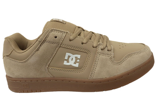 DC Shoes Mens Comfortable Manteca 4 Leather Lace Up Sneakers Tan Gum