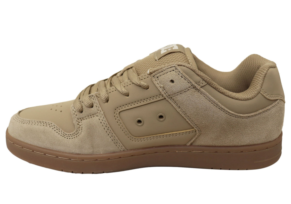 DC Shoes Mens Comfortable Manteca 4 Leather Lace Up Sneakers Tan Gum