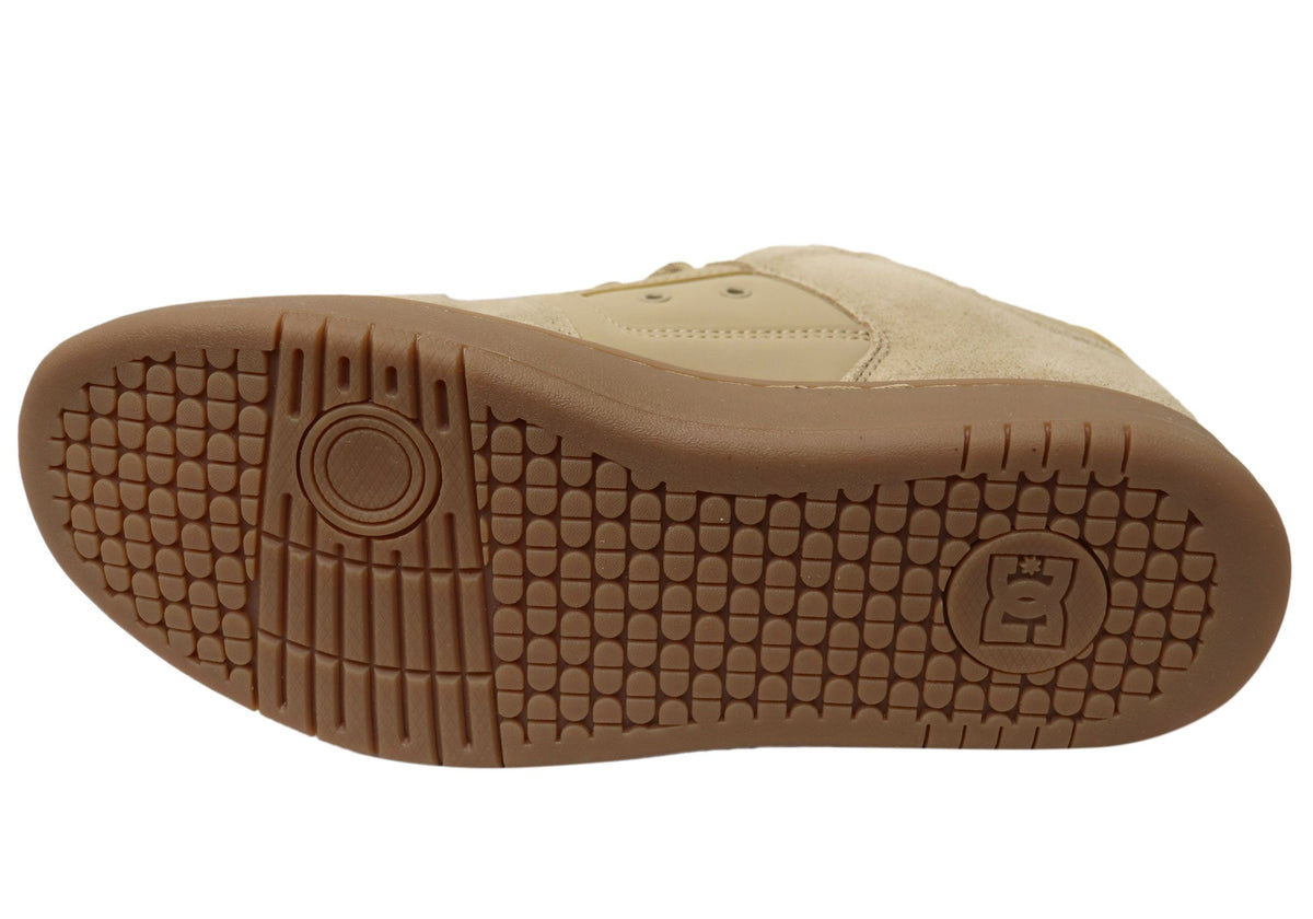 DC Shoes Mens Comfortable Manteca 4 Leather Lace Up Sneakers Tan Gum