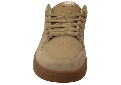 DC Shoes Mens Comfortable Manteca 4 Leather Lace Up Sneakers Tan Gum