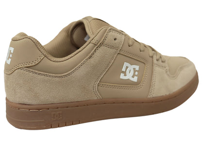 DC Shoes Mens Comfortable Manteca 4 Leather Lace Up Sneakers Tan Gum