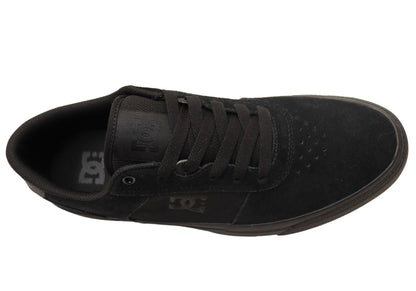 DC Shoes Mens Comfort Teknic Leather Lace Up Shoes Black Black Black