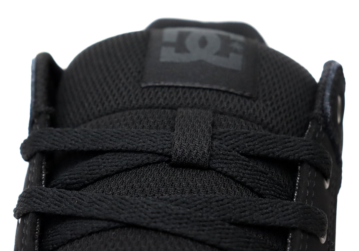 DC Shoes Mens Comfortable Leather Pure Lace Up Shoes Black Black Black
