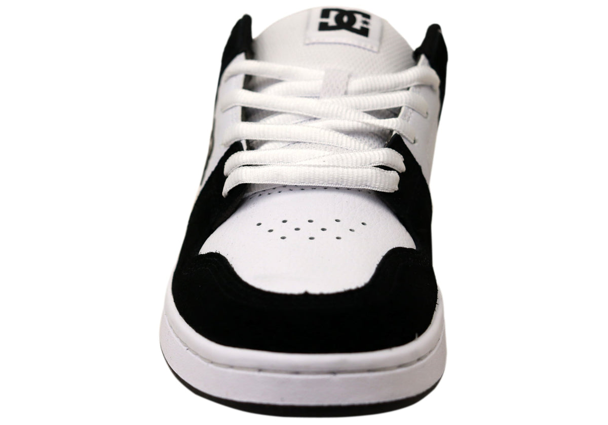DC Shoes Mens Comfortable Leather Manteca 4 Shoes White Black Black