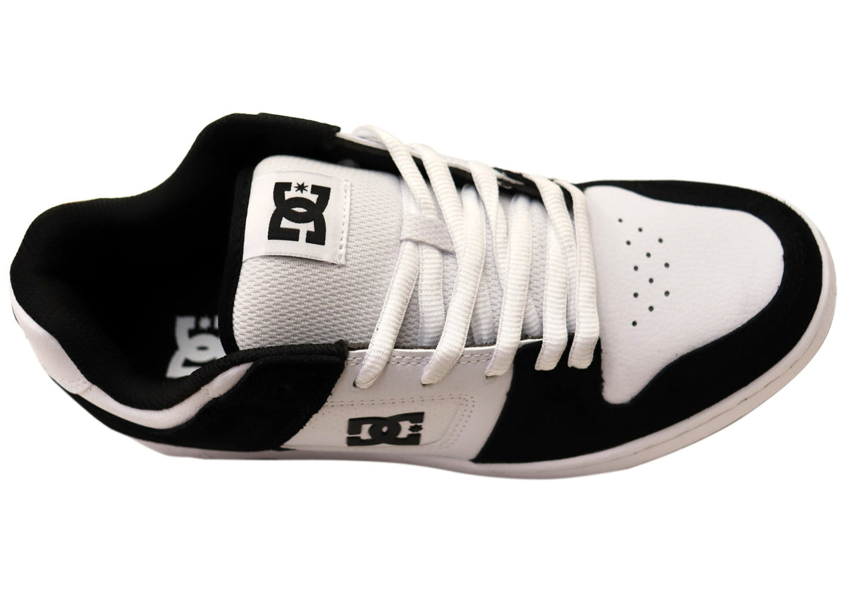 DC Shoes Mens Comfortable Leather Manteca 4 Shoes White Black Black