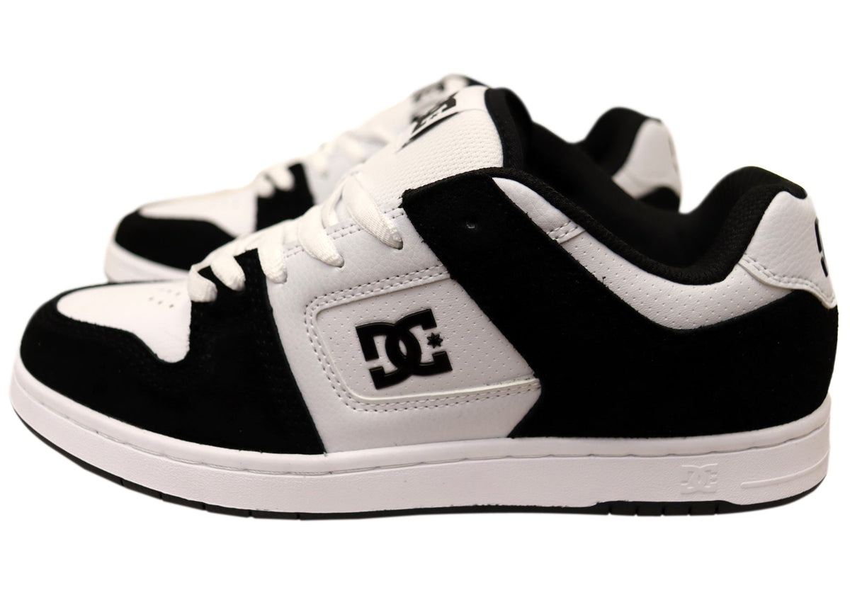 DC Shoes Mens Comfortable Leather Manteca 4 Shoes White Black Black