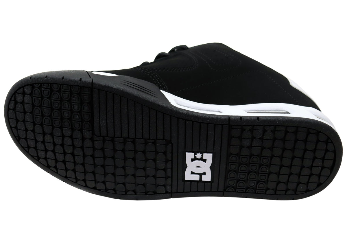 DC Shoes Mens Comfortable Leather DC Command Shoes Black White