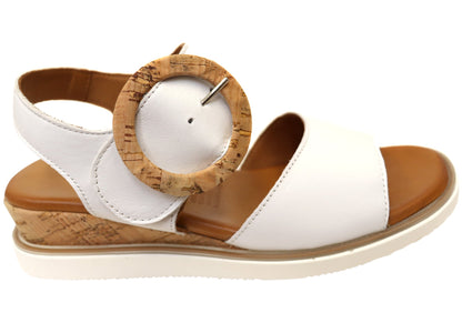 Orizonte Harmonyfeel Womens Comfortable European Leather Wedge Sandals