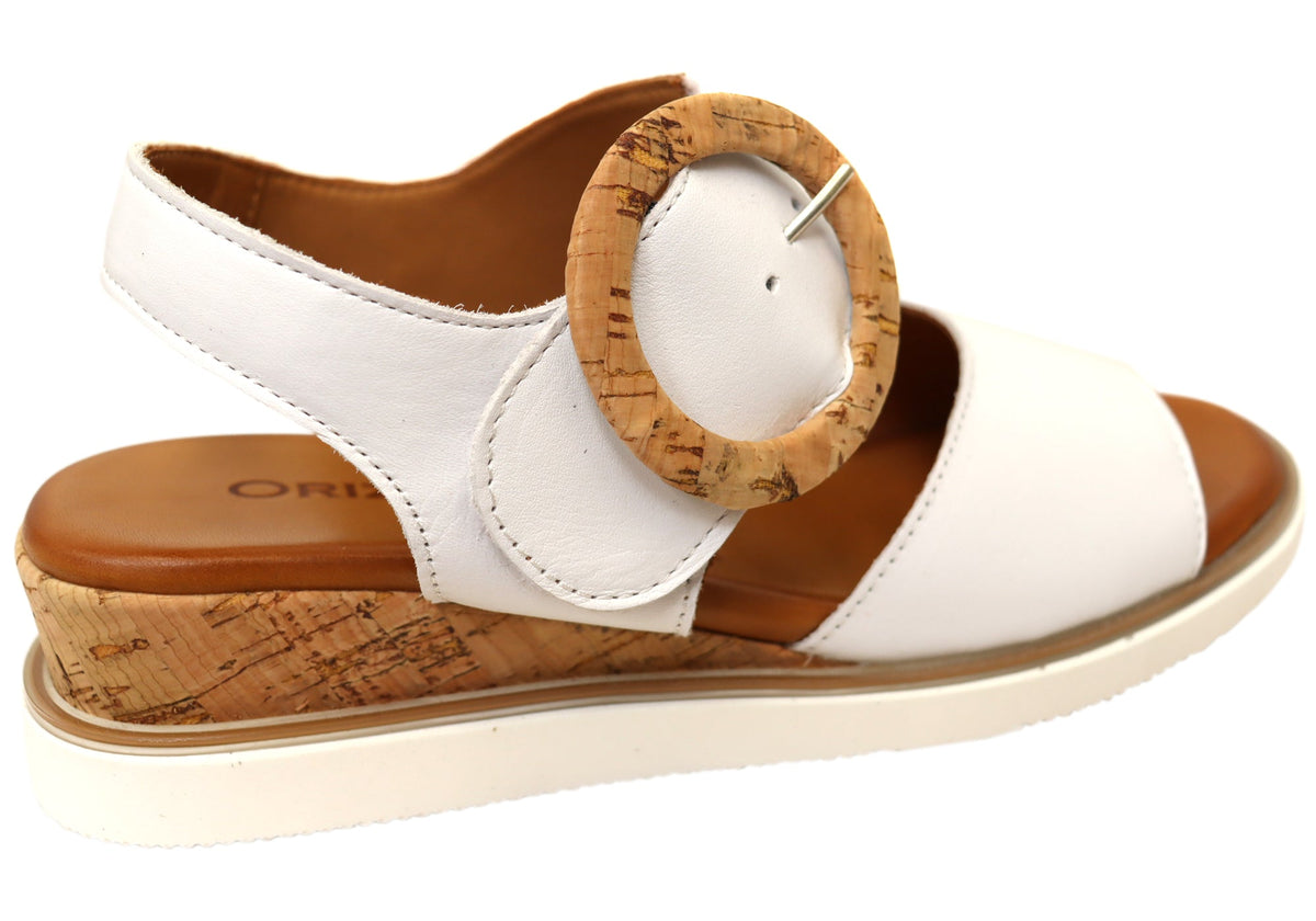 Orizonte Harmonyfeel Womens Comfortable European Leather Wedge Sandals