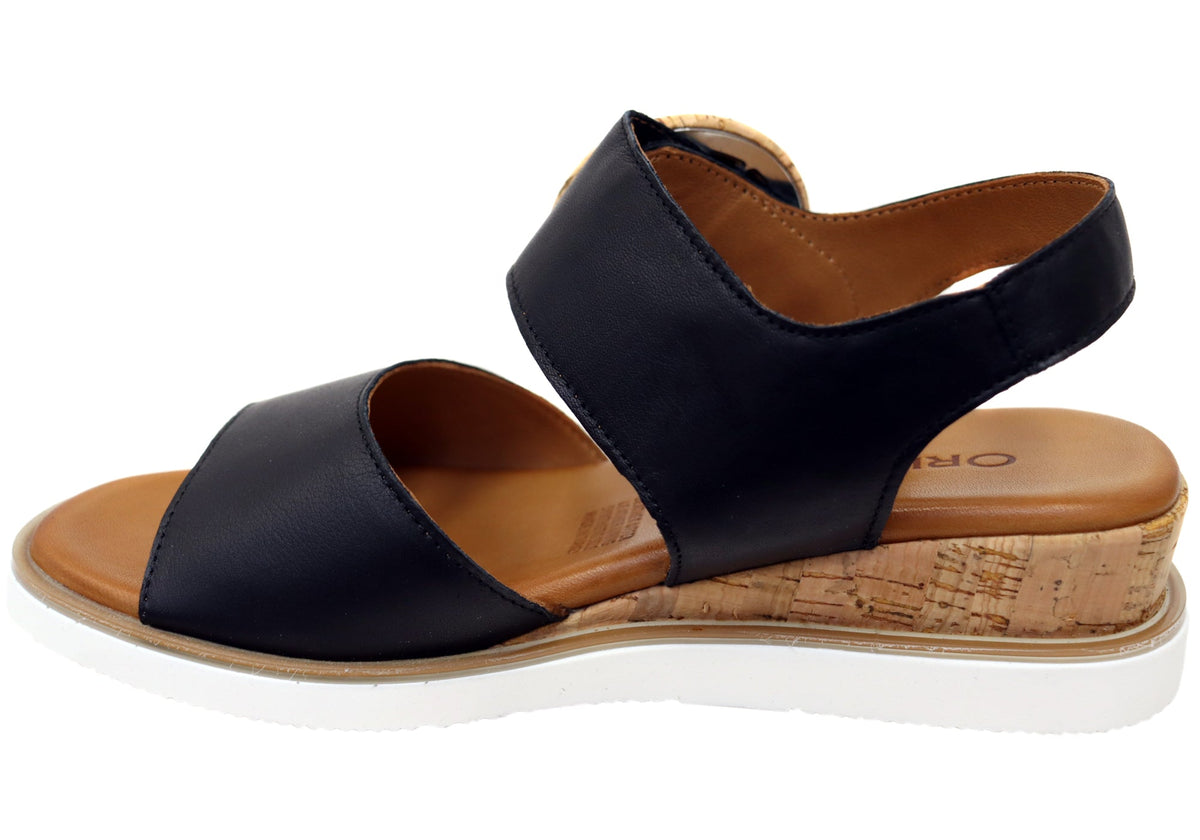 Orizonte Harmonyfeel Womens Comfortable European Leather Wedge Sandals