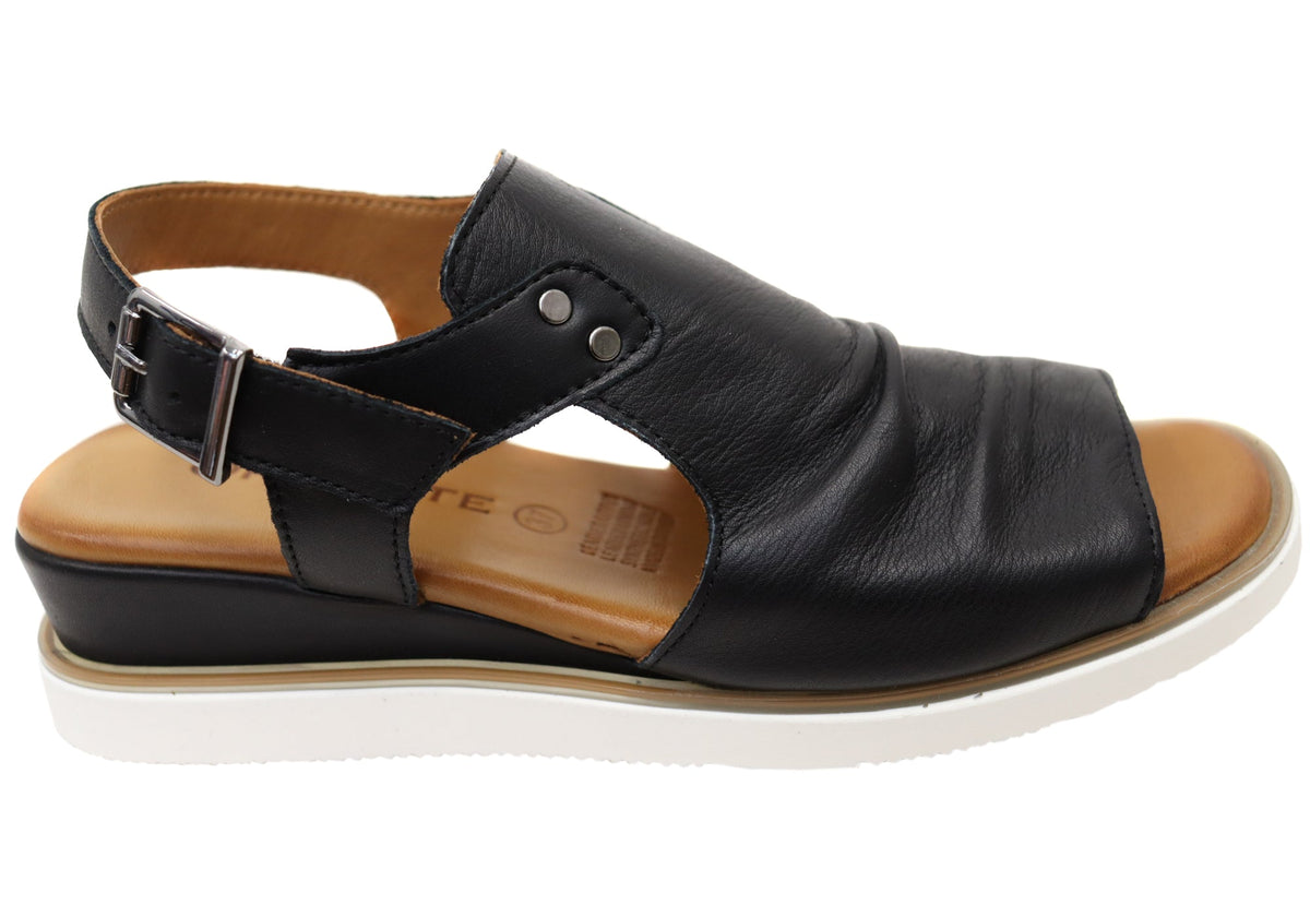 Orizonte Allureease Womens Comfortable European Leather Wedge Sandals