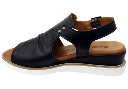Orizonte Allureease Womens Comfortable European Leather Wedge Sandals