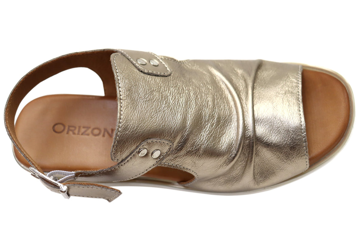 Orizonte Allureease Womens Comfortable European Leather Wedge Sandals