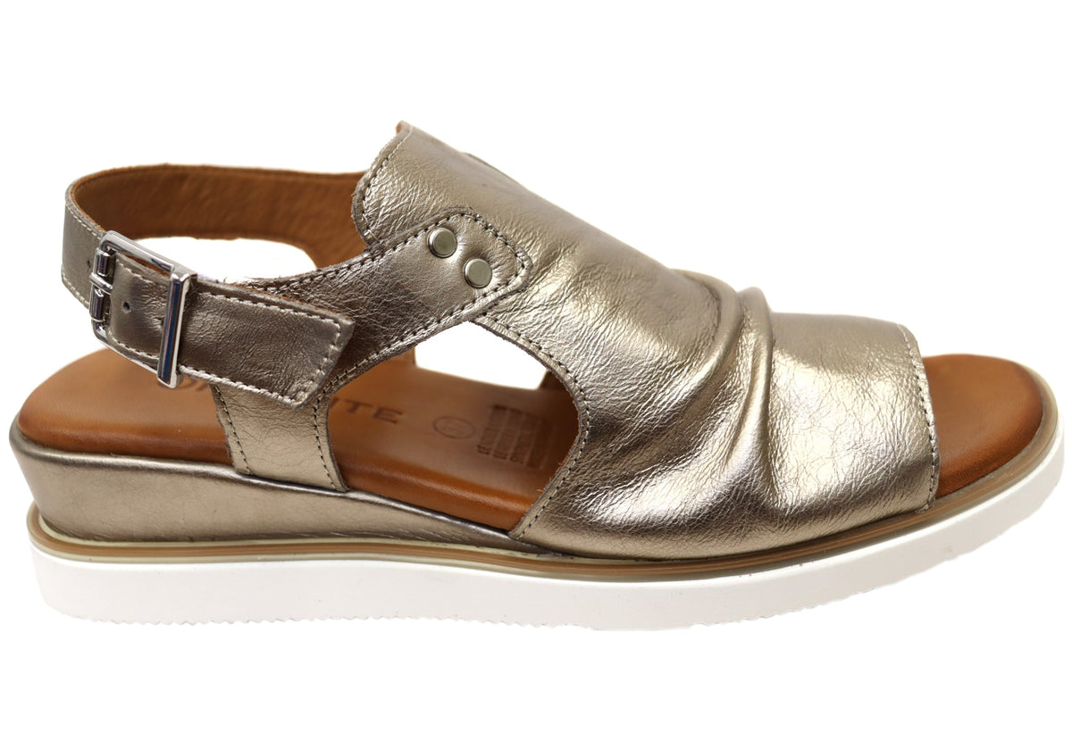Orizonte Allureease Womens Comfortable European Leather Wedge Sandals