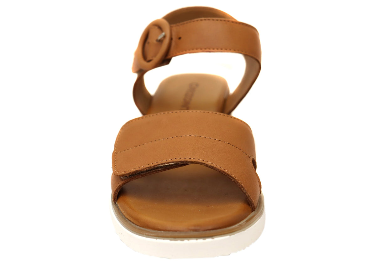Orizonte Daisysoft Womens Comfortable European Leather Wedge Sandals
