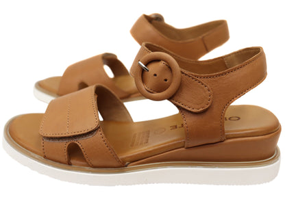 Orizonte Daisysoft Womens Comfortable European Leather Wedge Sandals