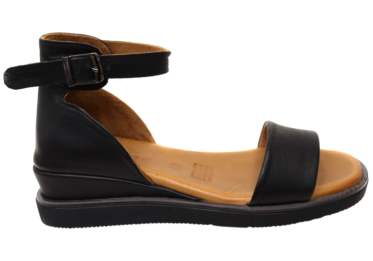 Orizonte Charmchase Womens Comfortable European Leather Wedge Sandals