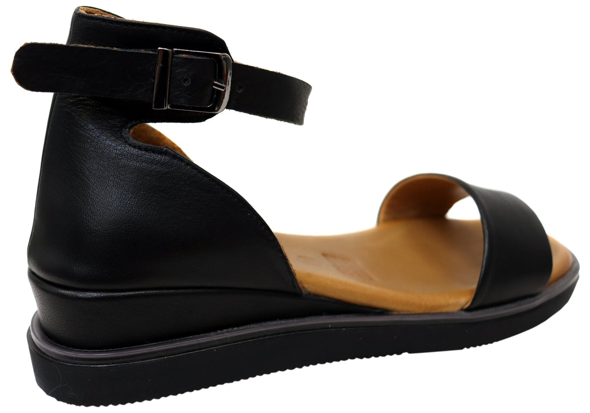 Orizonte Charmchase Womens Comfortable European Leather Wedge Sandals