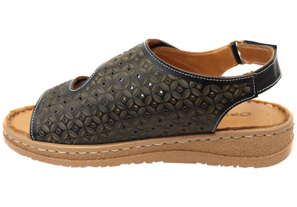 Orizonte Freedomwalk Womens Comfortable European Leather Sandals