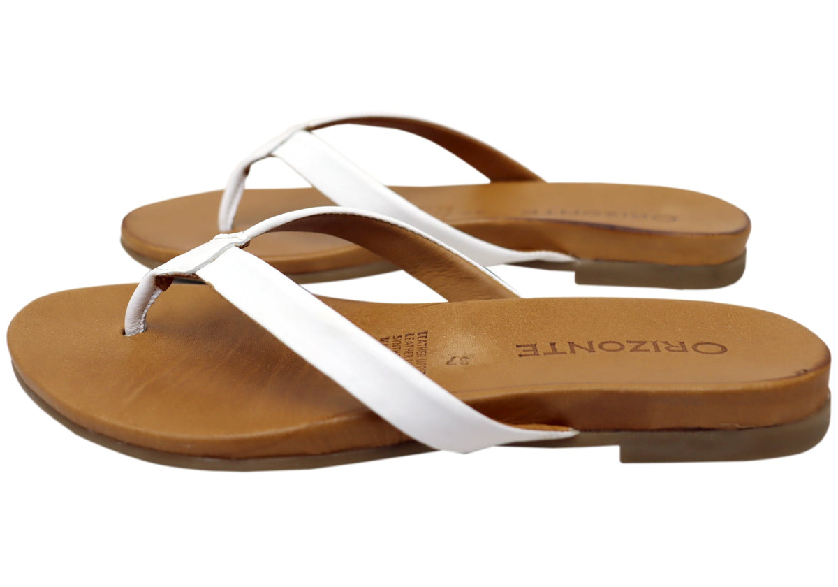 Orizonte Ellaease Womens Comfortable European Leather Thongs Sandals