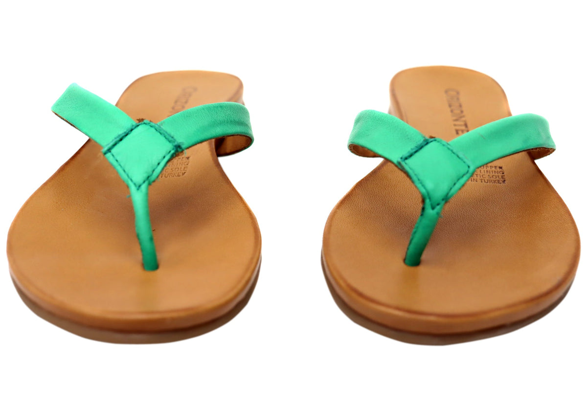 Orizonte Ellaease Womens Comfortable European Leather Thongs Sandals