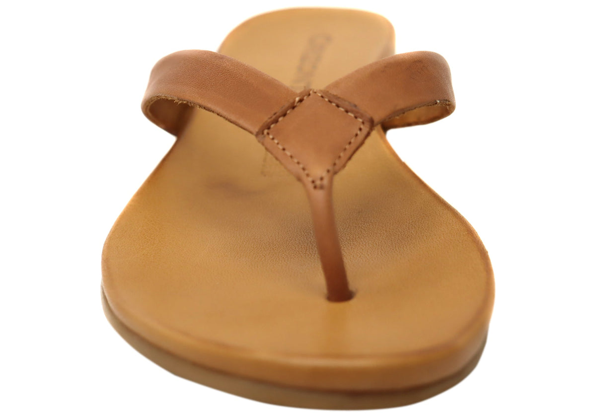 Orizonte Ellaease Womens Comfortable European Leather Thongs Sandals