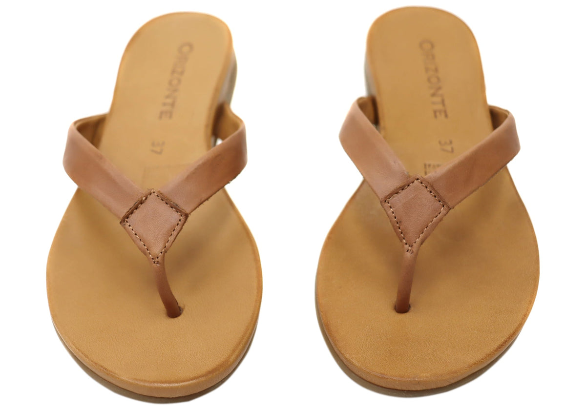 Orizonte Ellaease Womens Comfortable European Leather Thongs Sandals