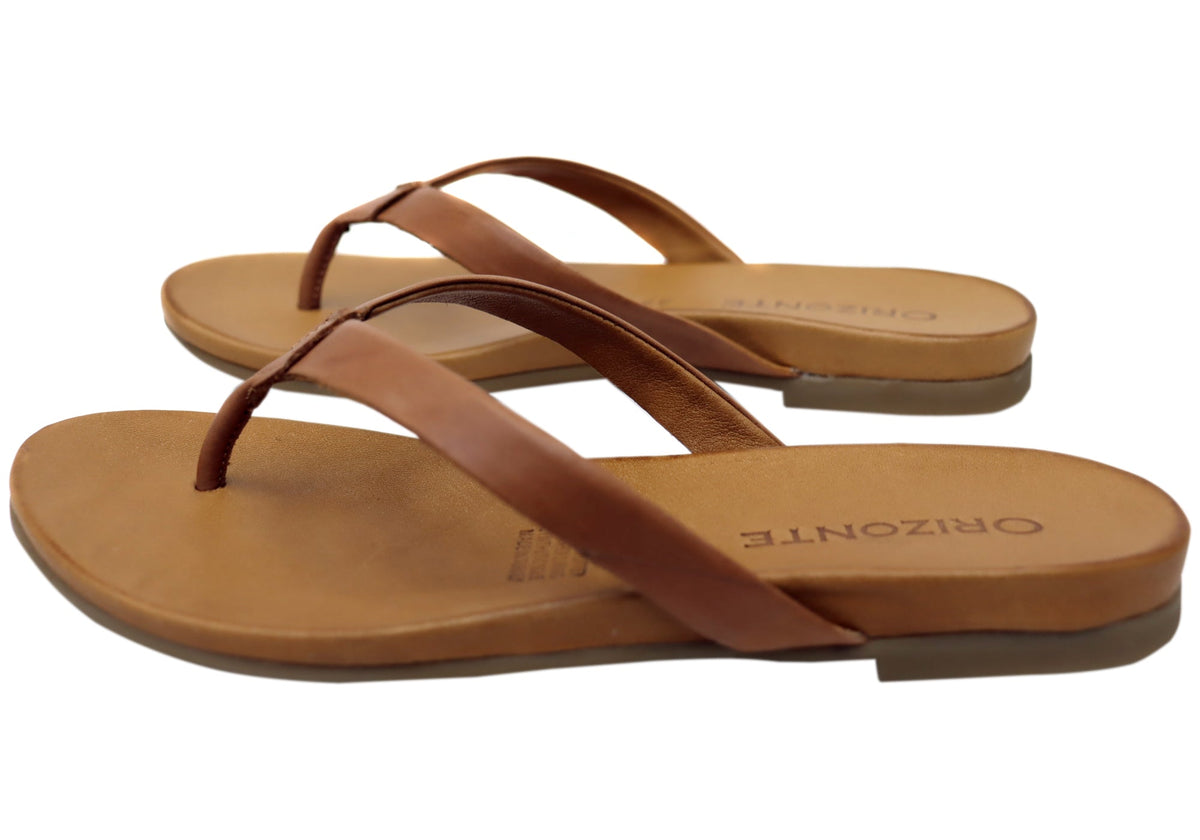 Orizonte Ellaease Womens Comfortable European Leather Thongs Sandals