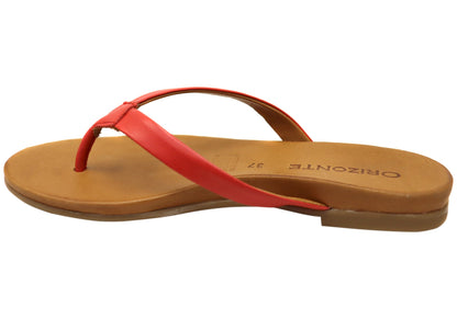 Orizonte Ellaease Womens Comfortable European Leather Thongs Sandals