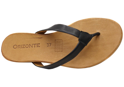 Orizonte Ellaease Womens Comfortable European Leather Thongs Sandals