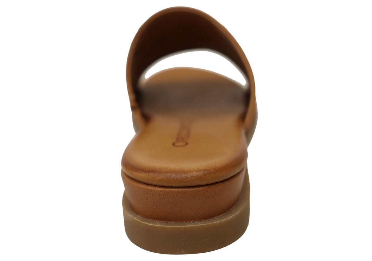 Orizonte Softsky Womens Comfortable European Leather Slides Sandals
