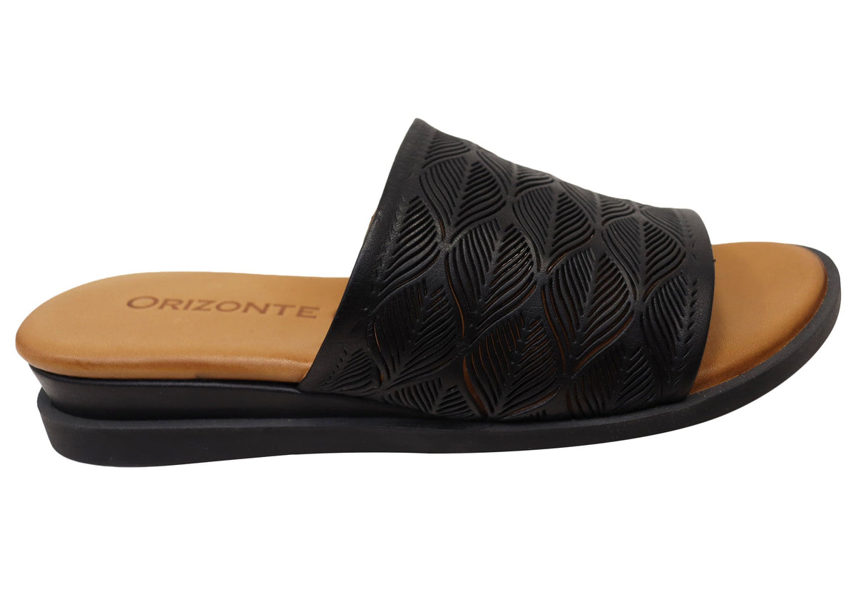 Orizonte Softsky Womens Comfortable European Leather Slides Sandals