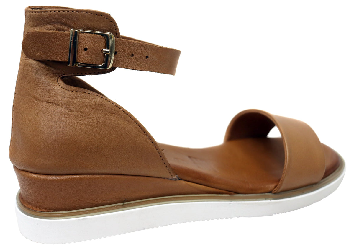 Orizonte Charmchase Womens Comfortable European Leather Wedge Sandals