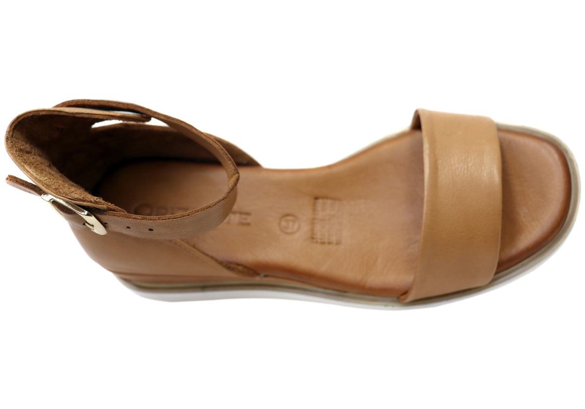 Orizonte Charmchase Womens Comfortable European Leather Wedge Sandals