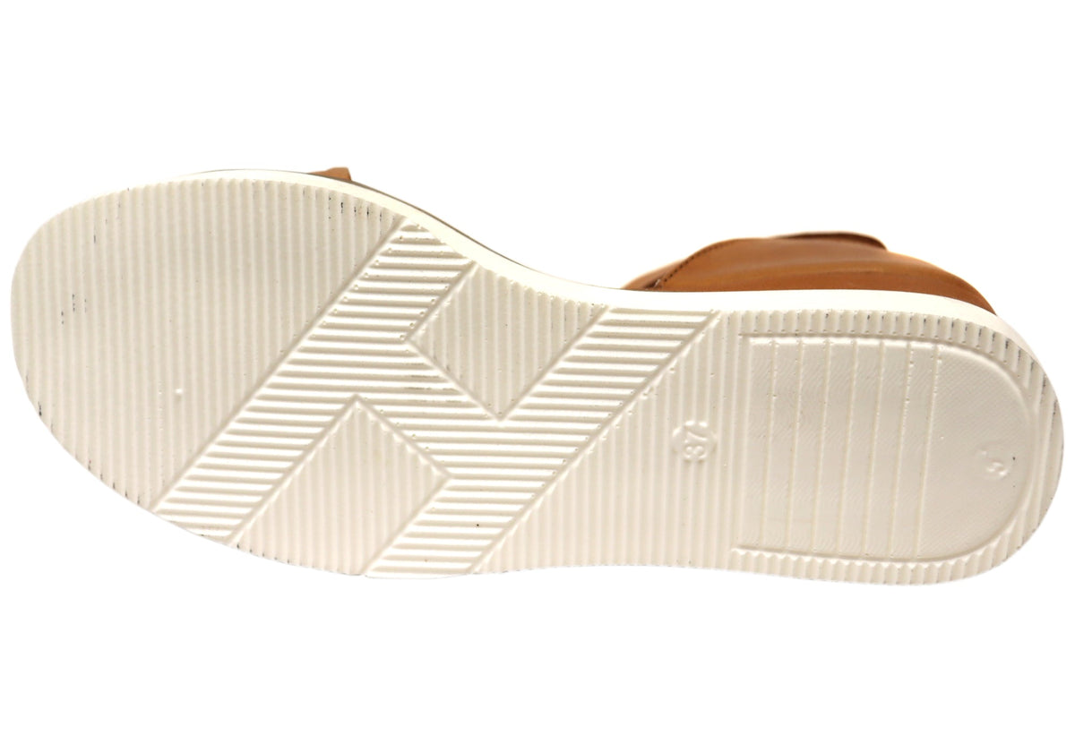 Orizonte Charmchase Womens Comfortable European Leather Wedge Sandals