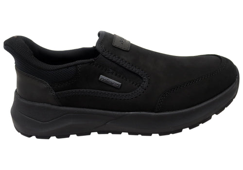 Rieker Mens 06052 Comfortable Leather Extra Wide Fit Slip On Shoes