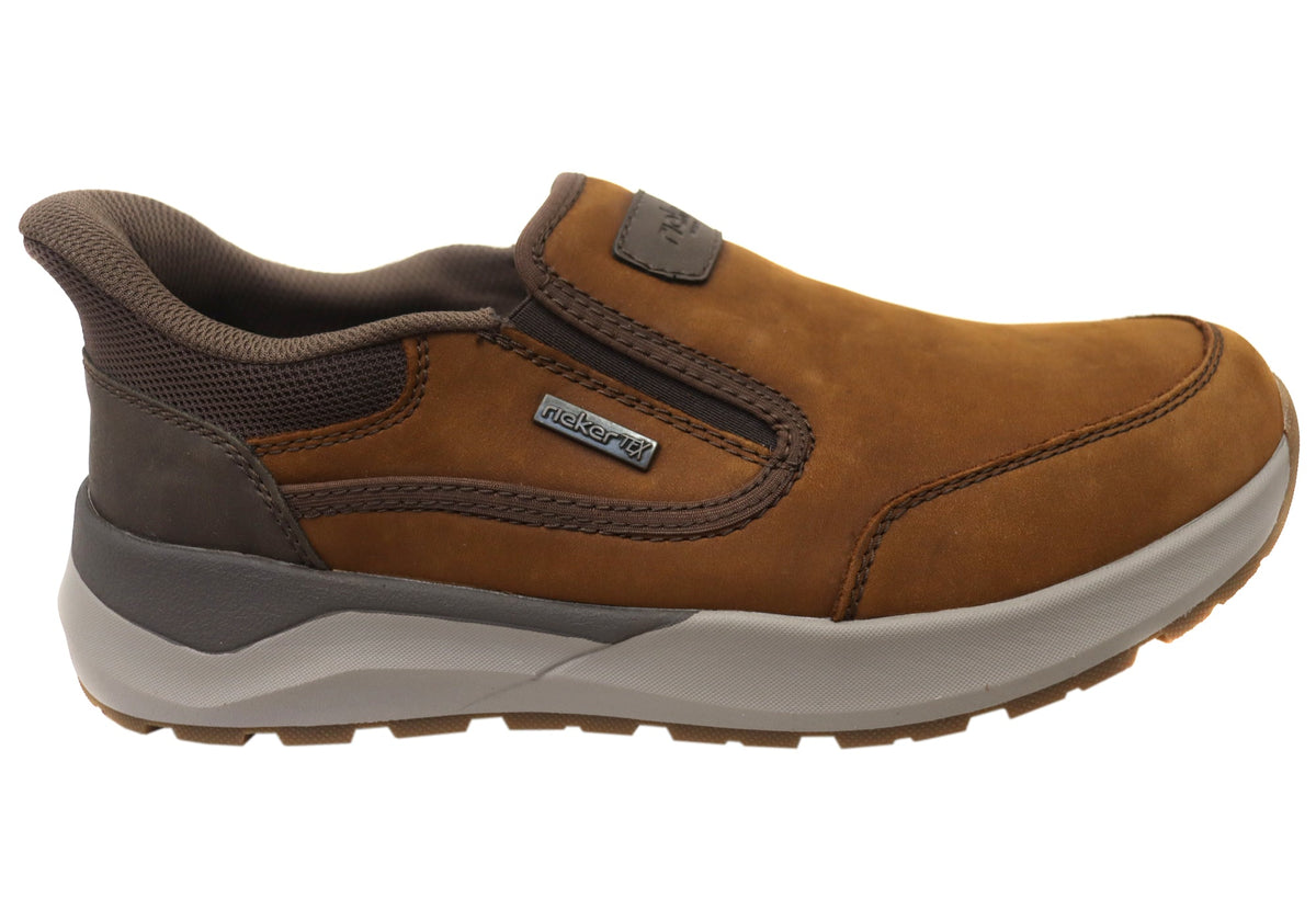Rieker Mens 06052 Comfortable Leather Extra Wide Fit Slip On Shoes