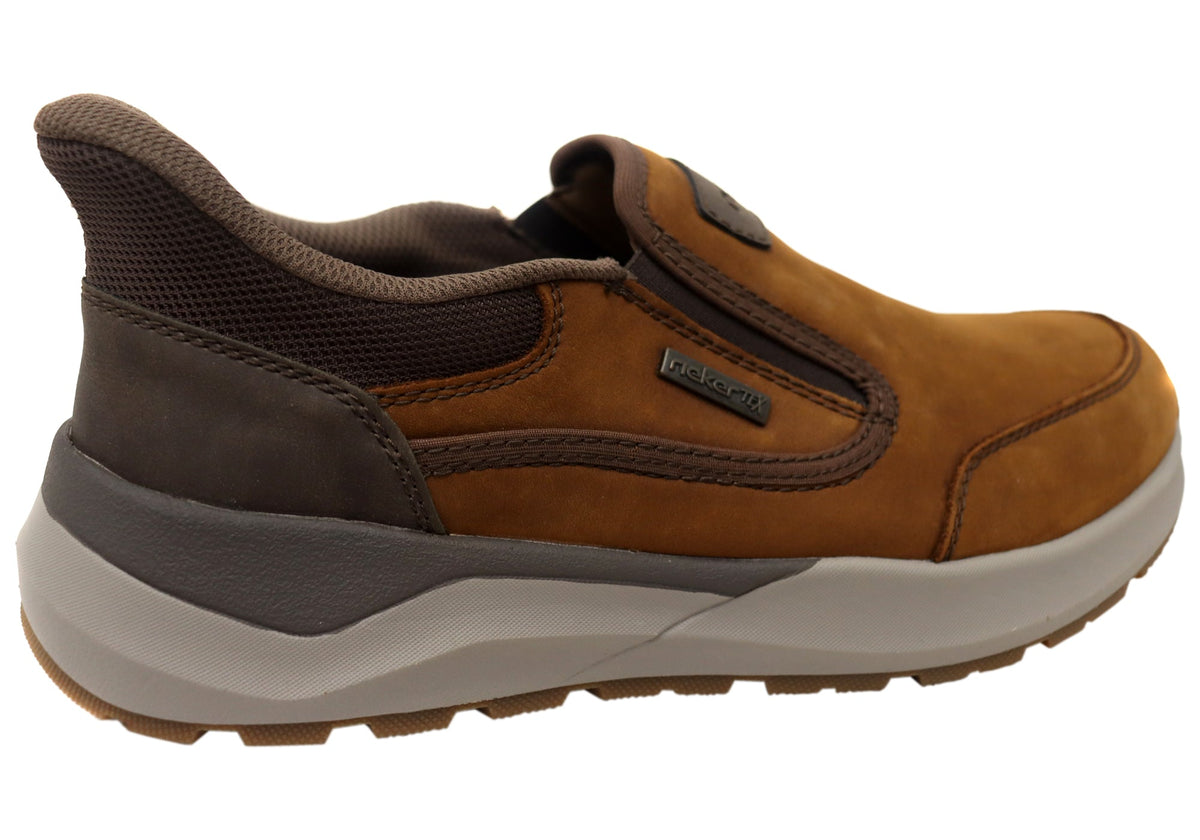 Rieker Mens 06052 Comfortable Leather Extra Wide Fit Slip On Shoes