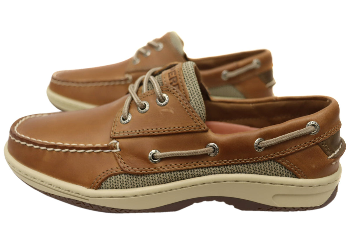 Sperry Mens Billfish Comfortable Wide Width Leather Boat Shoes