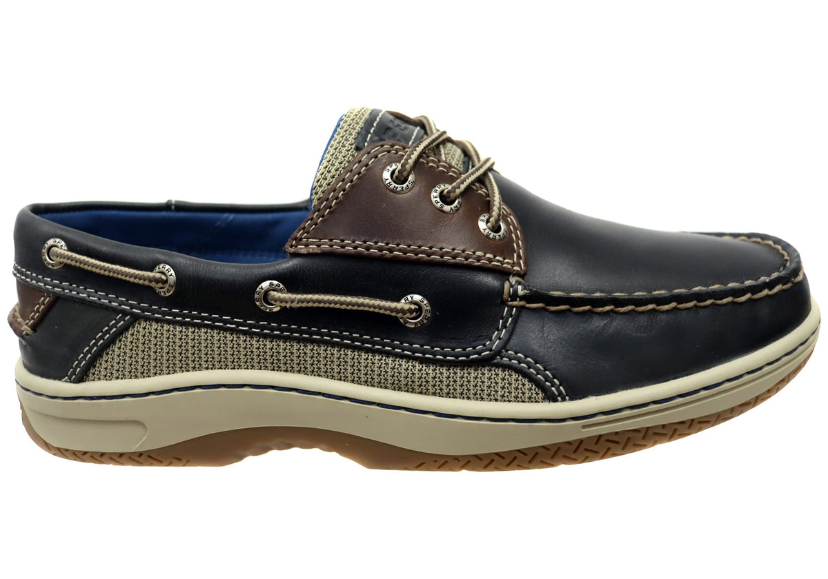 Sperry Mens Billfish Comfortable Wide Width Leather Boat Shoes