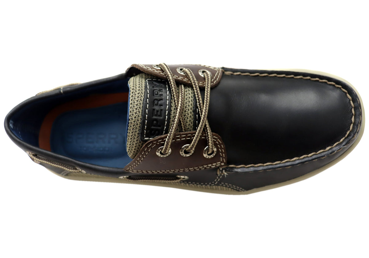 Sperry Mens Billfish Comfortable Wide Width Leather Boat Shoes