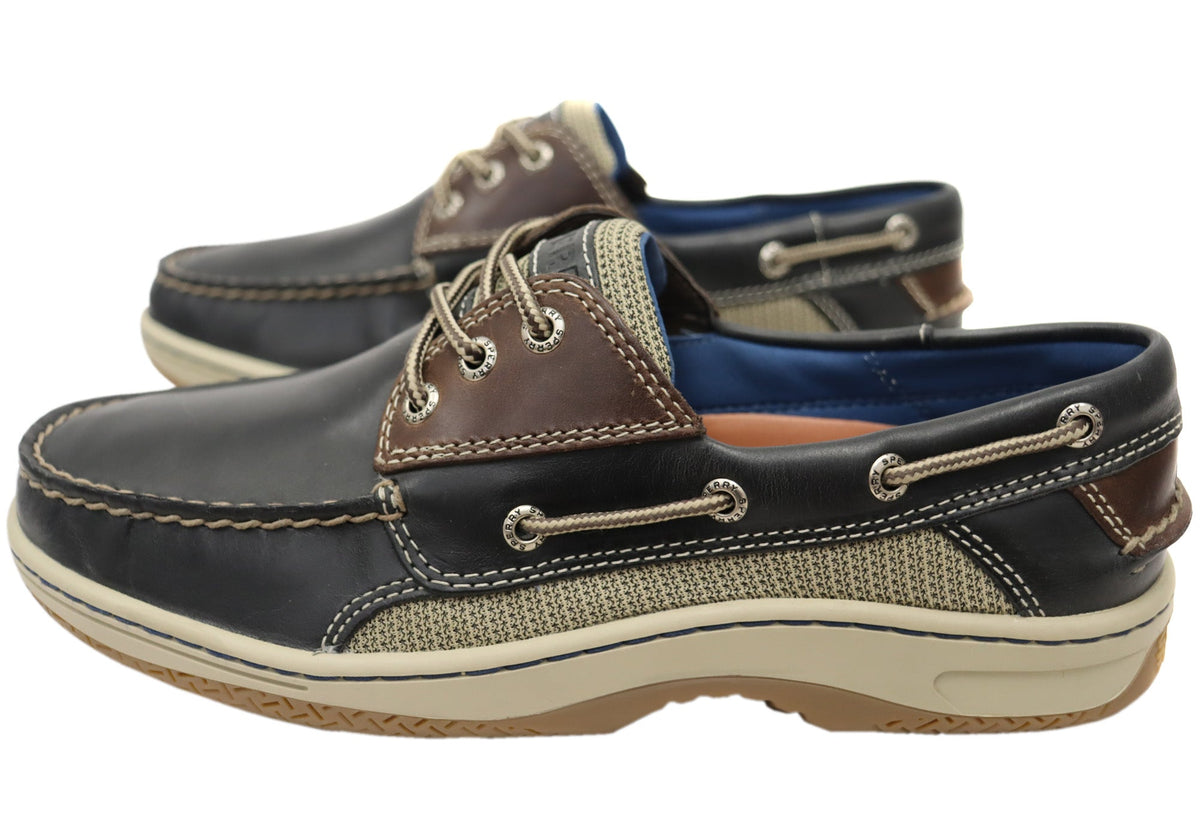 Sperry Mens Billfish Comfortable Wide Width Leather Boat Shoes
