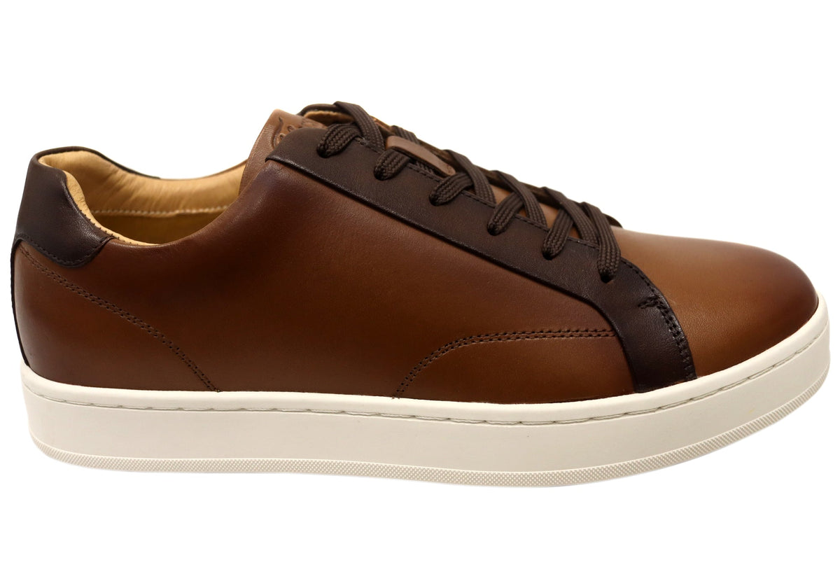 Florsheim Mens Leather EE Extra Wide Monopoli Lace To Toe Sneakers