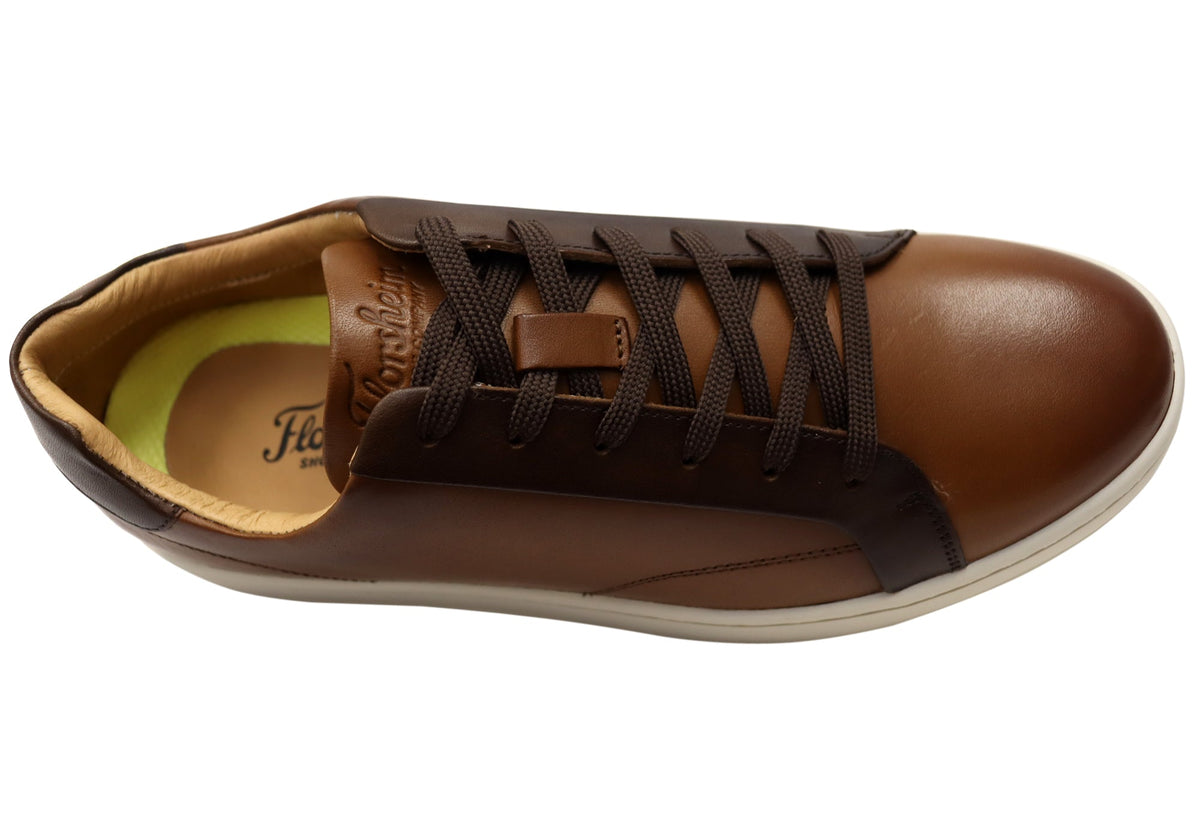 Florsheim Mens Leather EE Extra Wide Monopoli Lace To Toe Sneakers