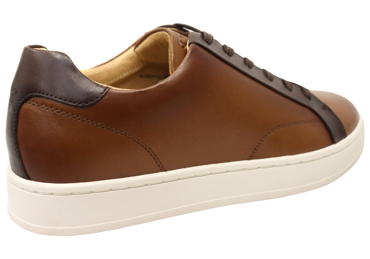 Florsheim Mens Leather EE Extra Wide Monopoli Lace To Toe Sneakers
