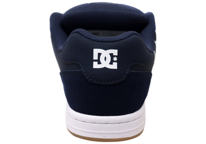 DC Shoes Mens Gaveler 2.0 Comfortable Leather Shoes Navy White Gum