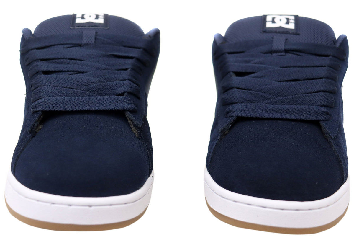 DC Shoes Mens Gaveler 2.0 Comfortable Leather Shoes Navy White Gum